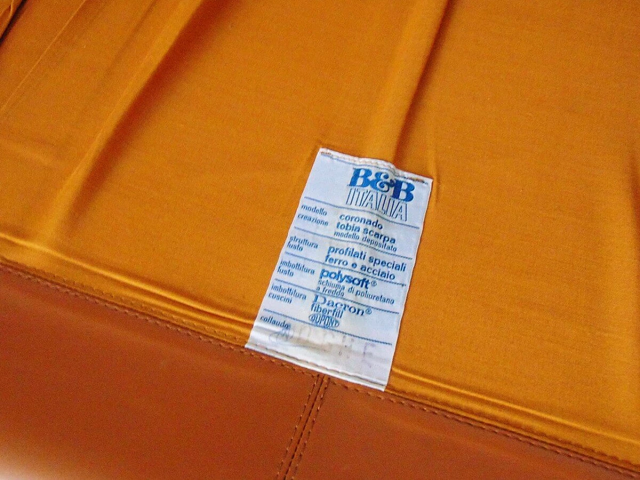 Divano Coronado in pelle di Tobia Scarpa per B&B Italia, anni '70 1467092