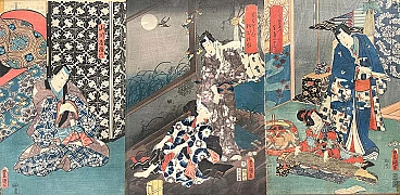 3 Japanese woodcuts, 19th century