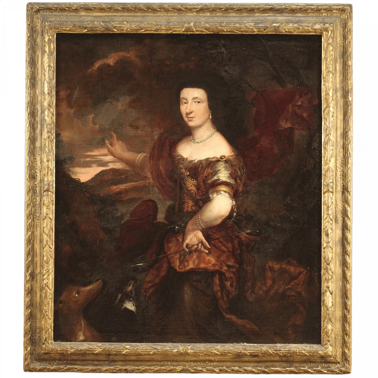 Olio su tela di ritratto di dama, del '600 1467174