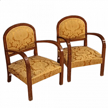 Pair of Art Deco armchairs, 1940s