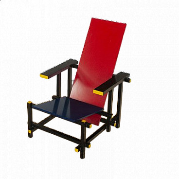 Rood Blauwe armchair by Gerrit Thomas Rietveld for Cassina, 1960s