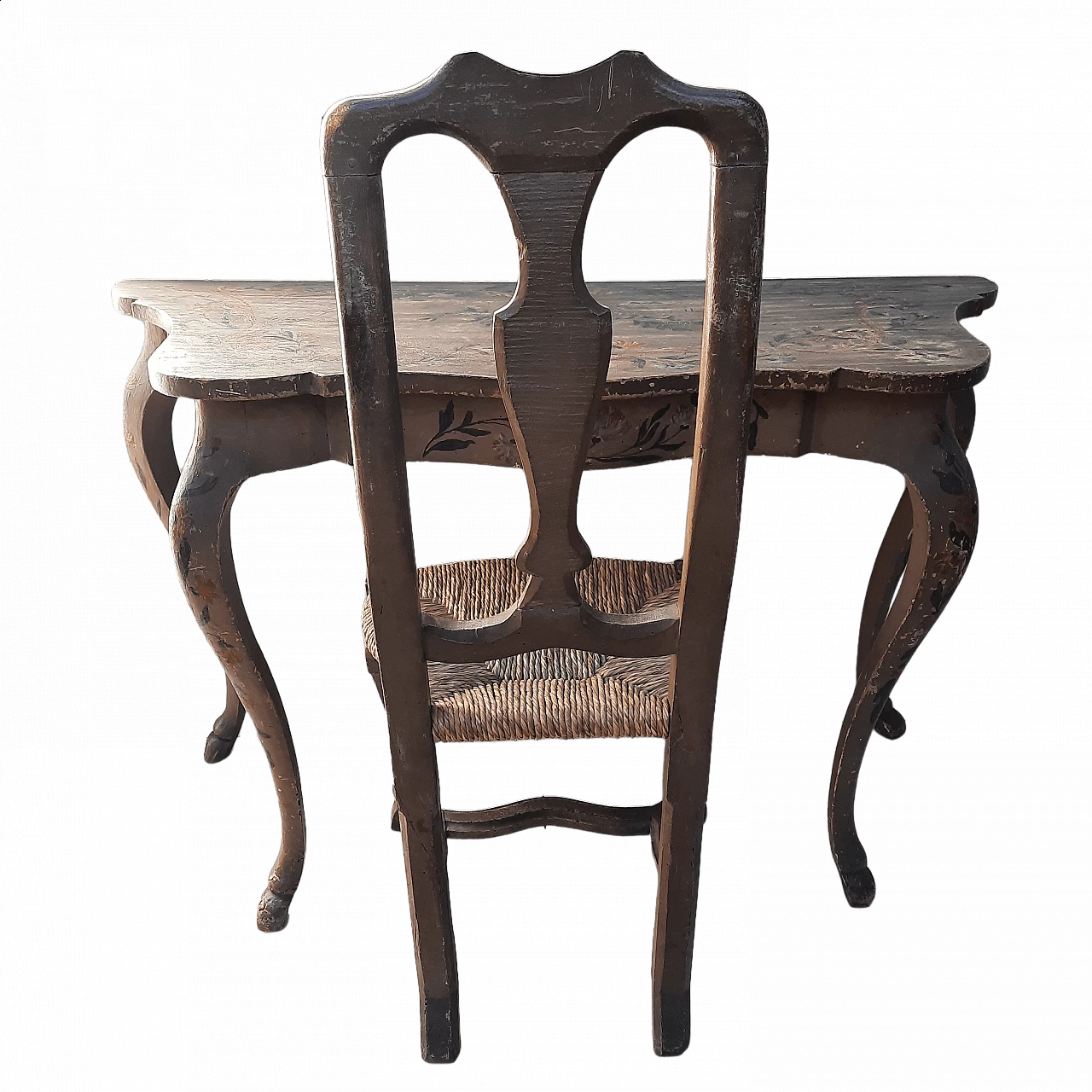 Lacquered console table with chair, 19th century 1467353