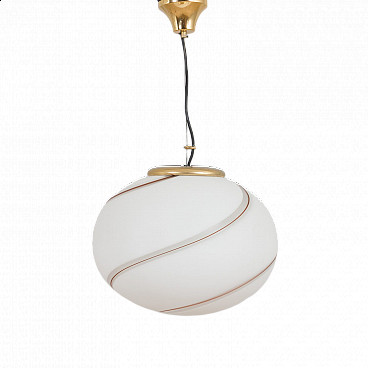Pendant lamp in Murano glass and brass by Venini, 70s