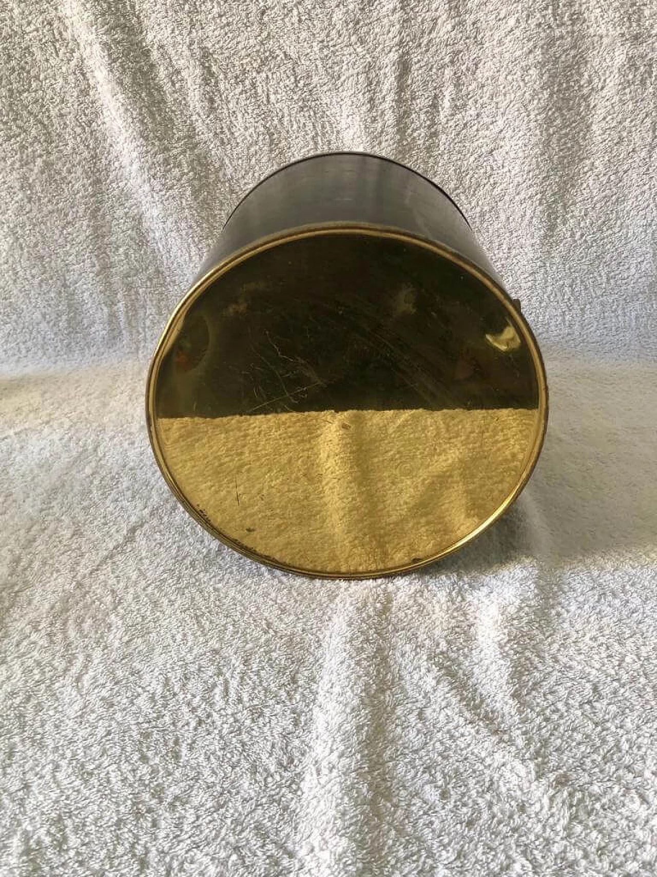 Ice bucket in wood, solid brass and plastic, 50s 1468249