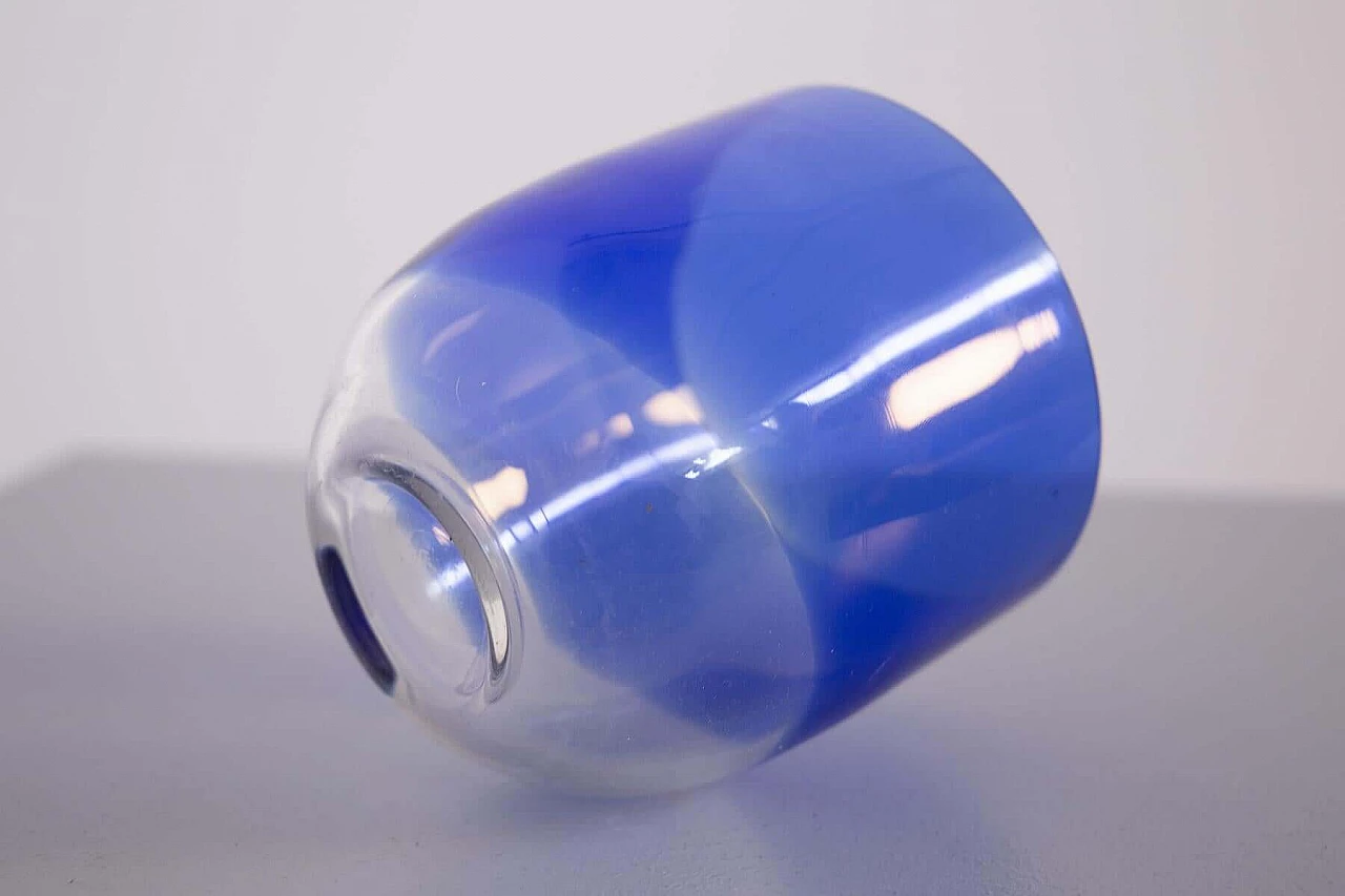Blue and transparent glass vase by Tapio Wirkkala for Venini, 1970s 1468430