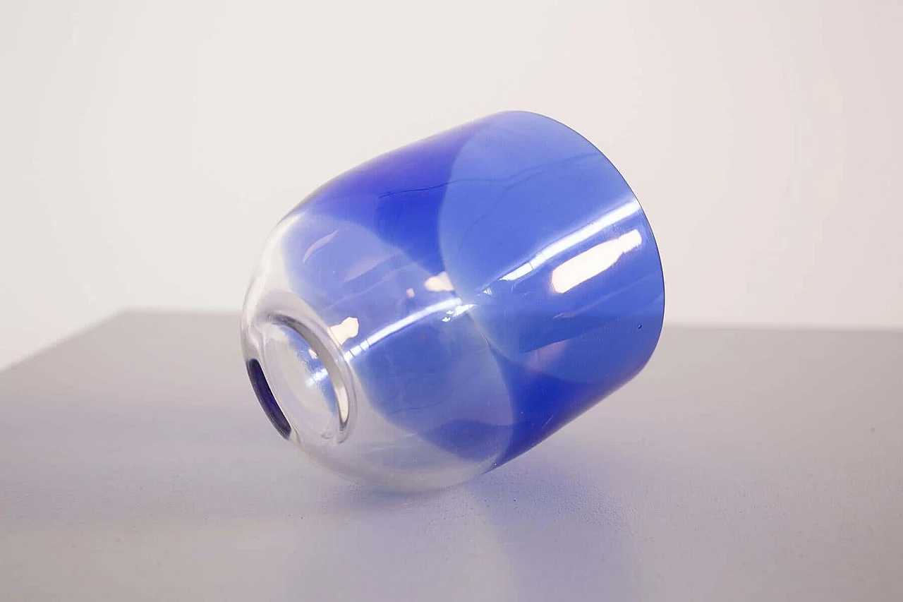Blue and transparent glass vase by Tapio Wirkkala for Venini, 1970s 1468434