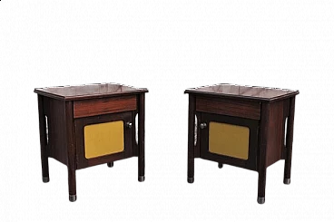 Pair of rosewood bedside tables, 1970s