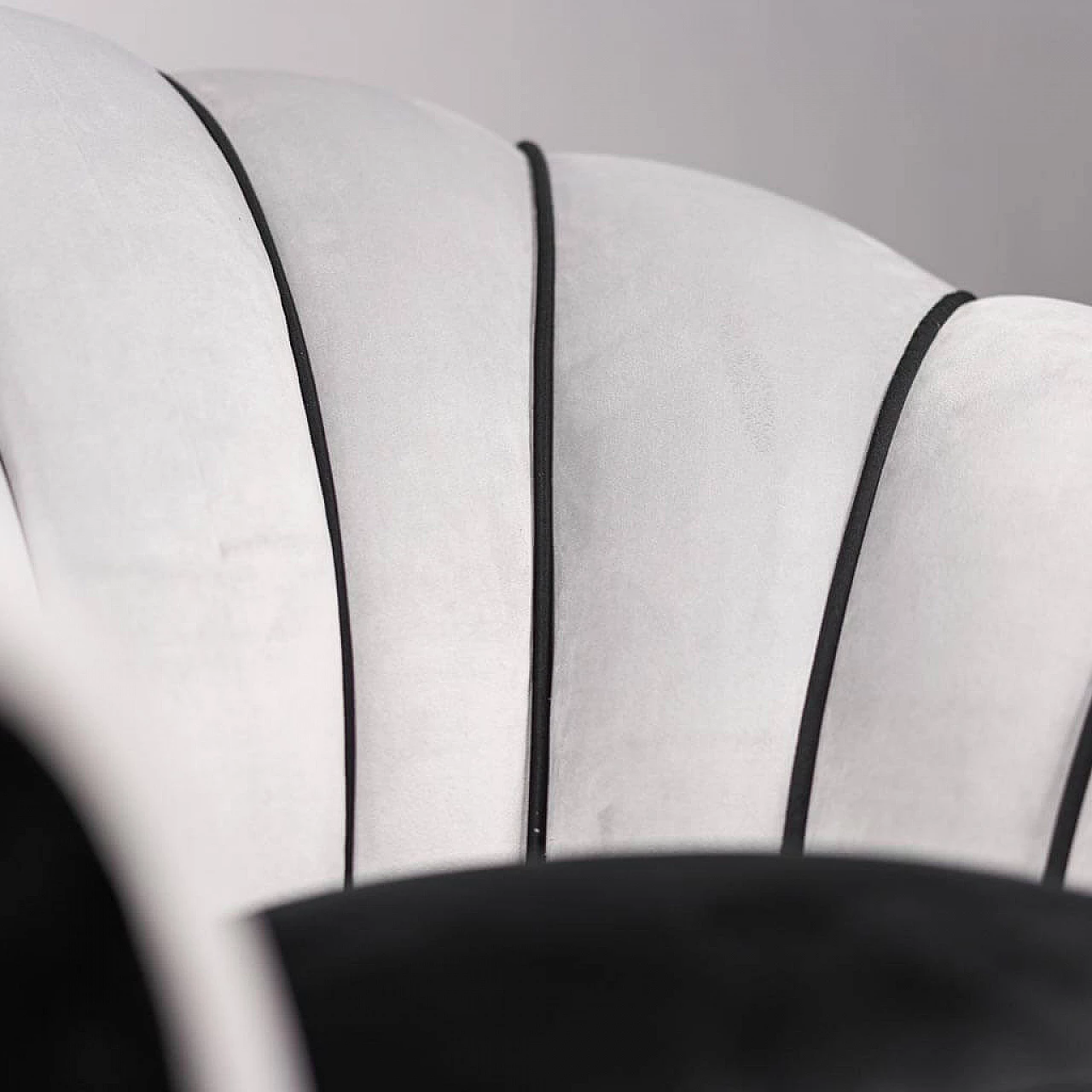 Grey and black velvet armchair, 1950s 1468585
