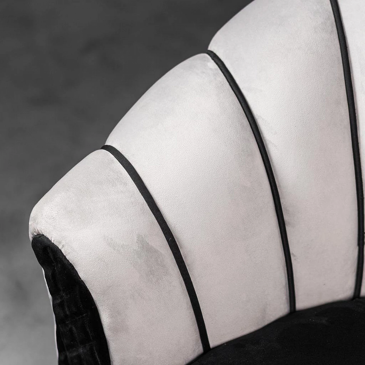 Grey and black velvet armchair, 1950s 1468590