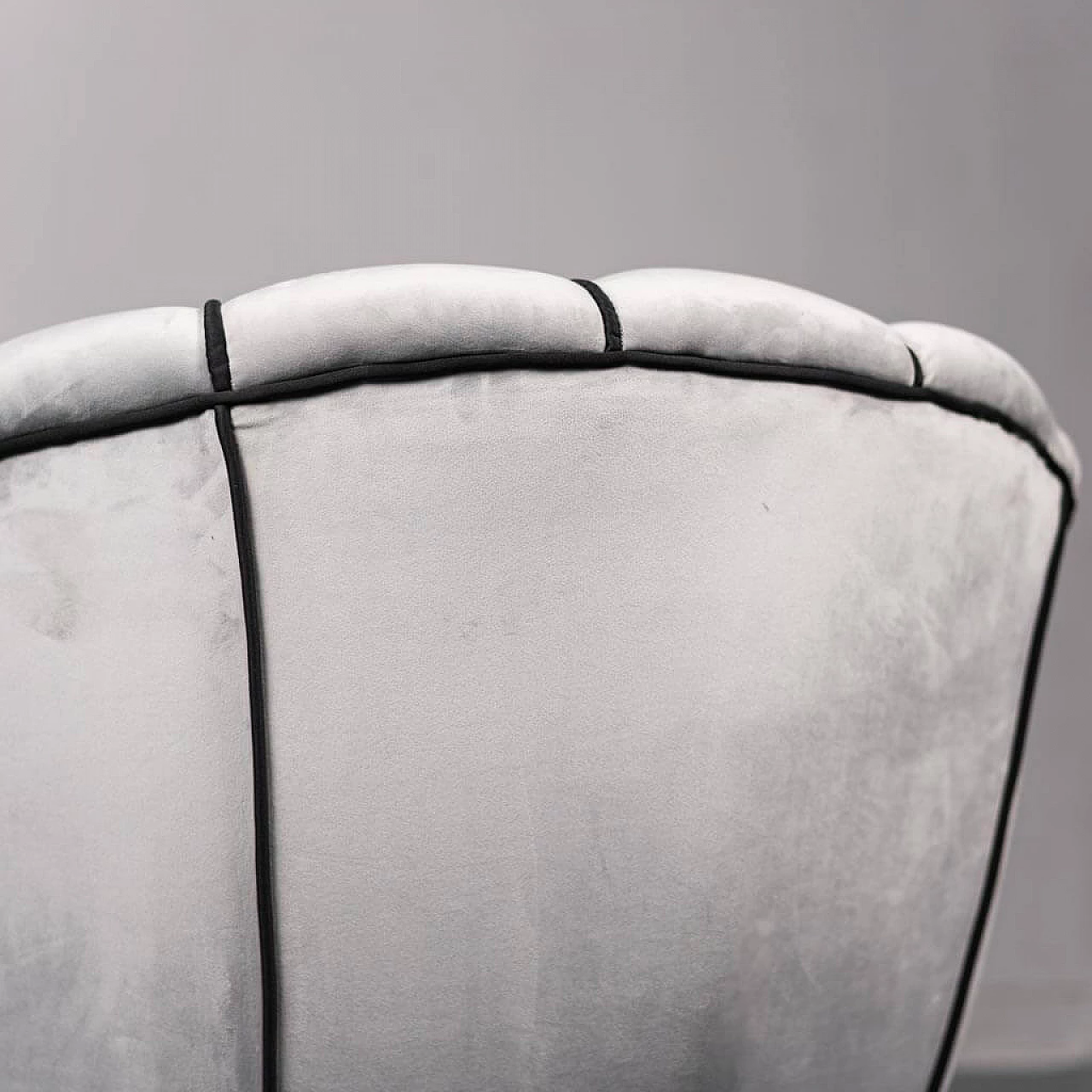 Grey and black velvet armchair, 1950s 1468591