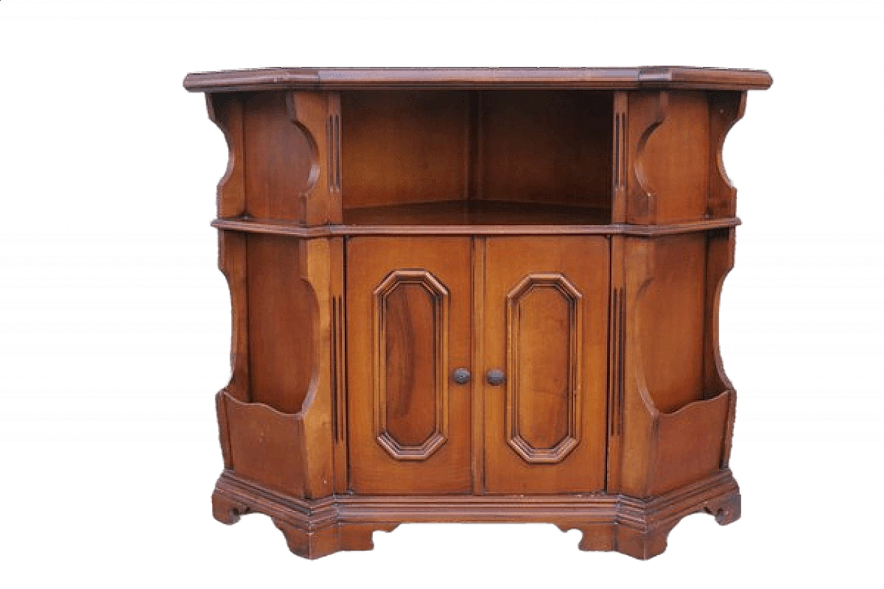 Corner cabinet veneered in walnut with two doors, 1950s 1468629