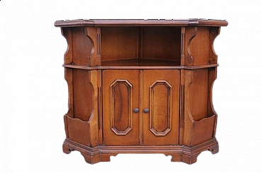 Corner cabinet veneered in walnut with two doors, 1950s