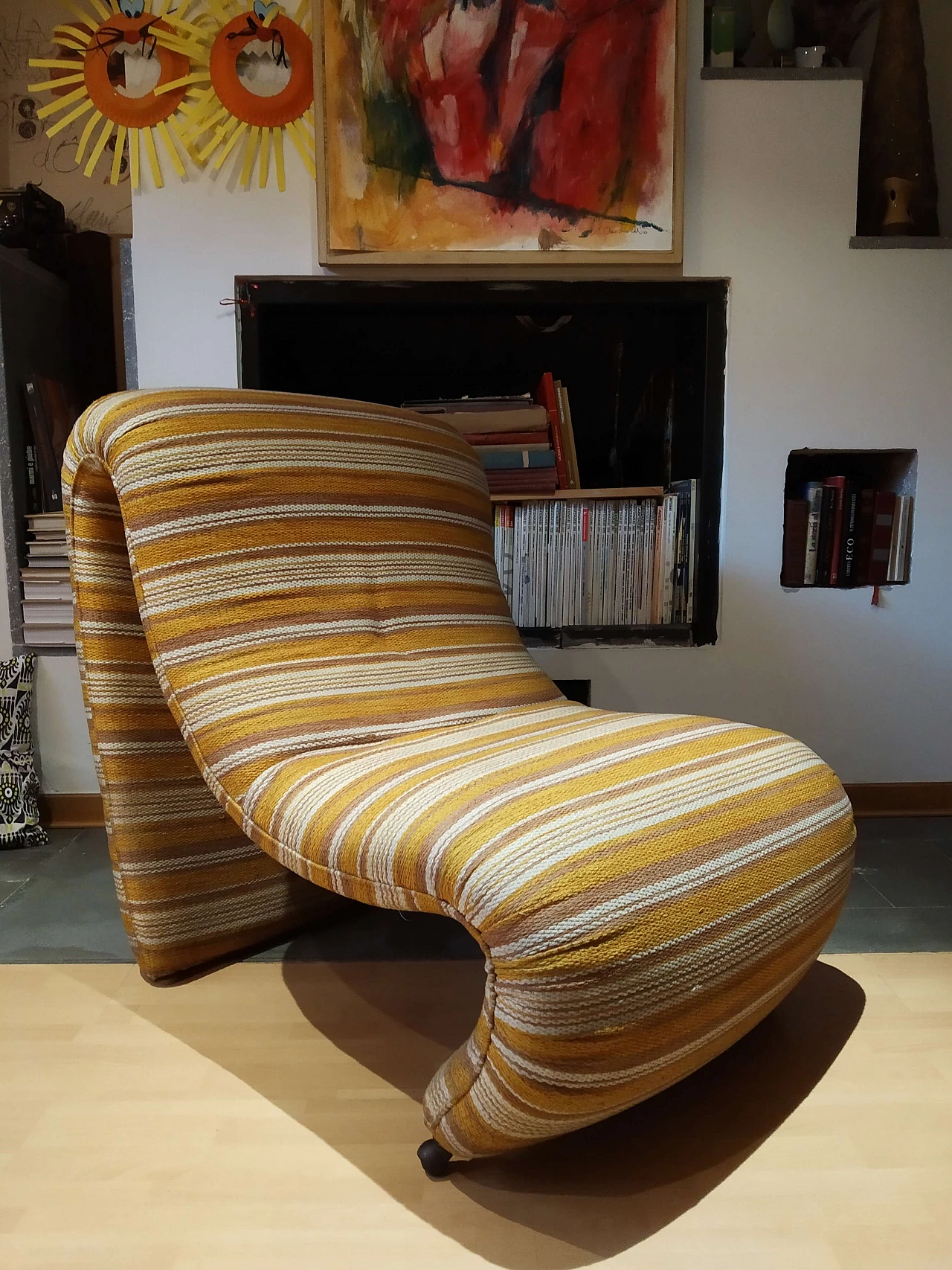 Bruco armchair upholstered in fabric, 1960s 1469193
