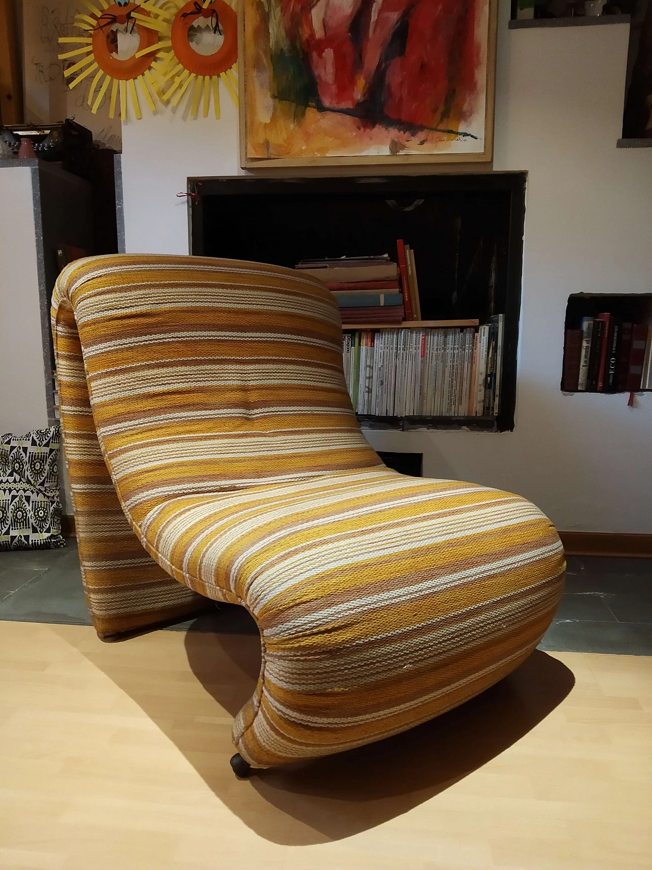 Bruco armchair upholstered in fabric, 1960s 1469194
