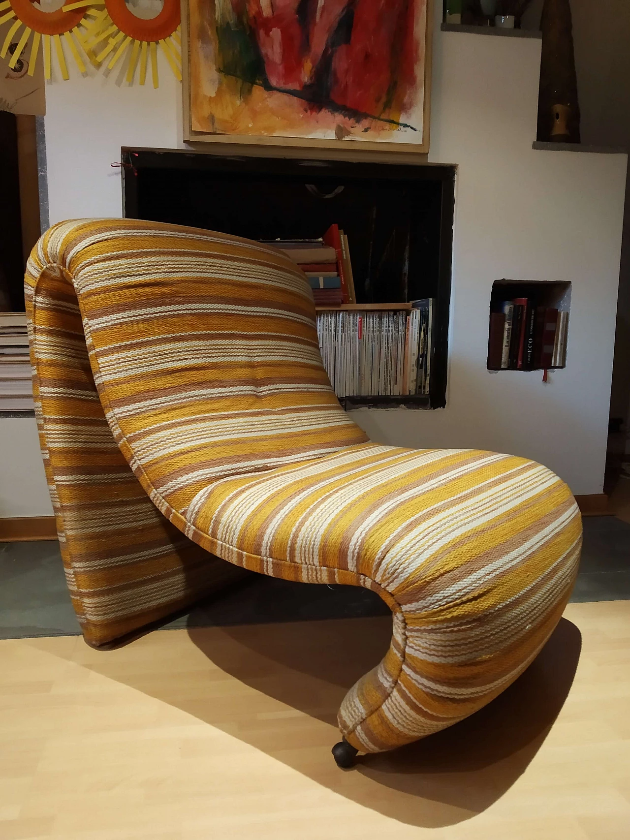 Bruco armchair upholstered in fabric, 1960s 1469195