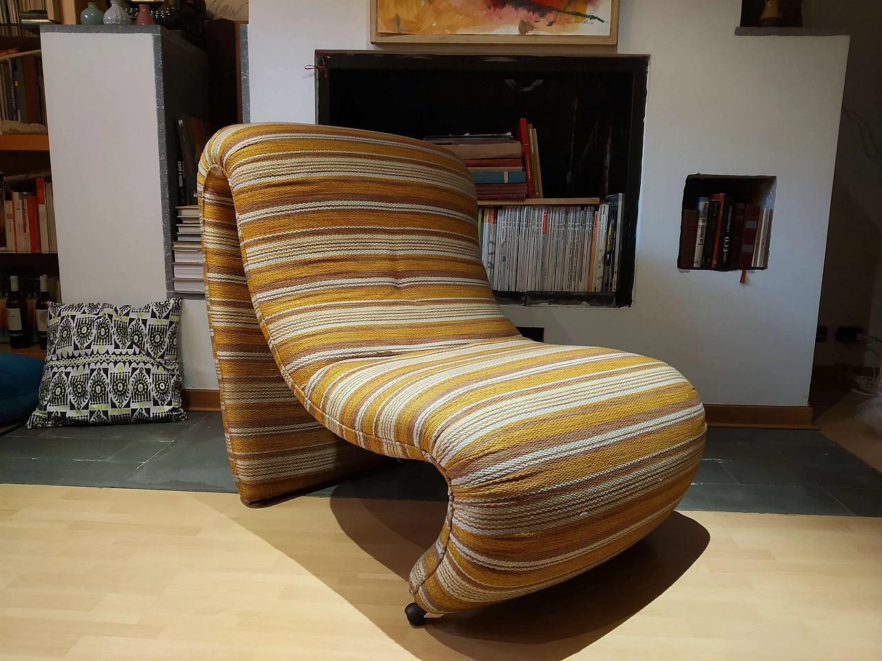 Bruco armchair upholstered in fabric, 1960s 1469196