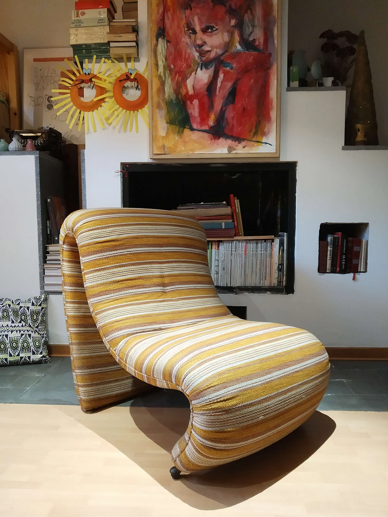 Bruco armchair upholstered in fabric, 1960s 1469197