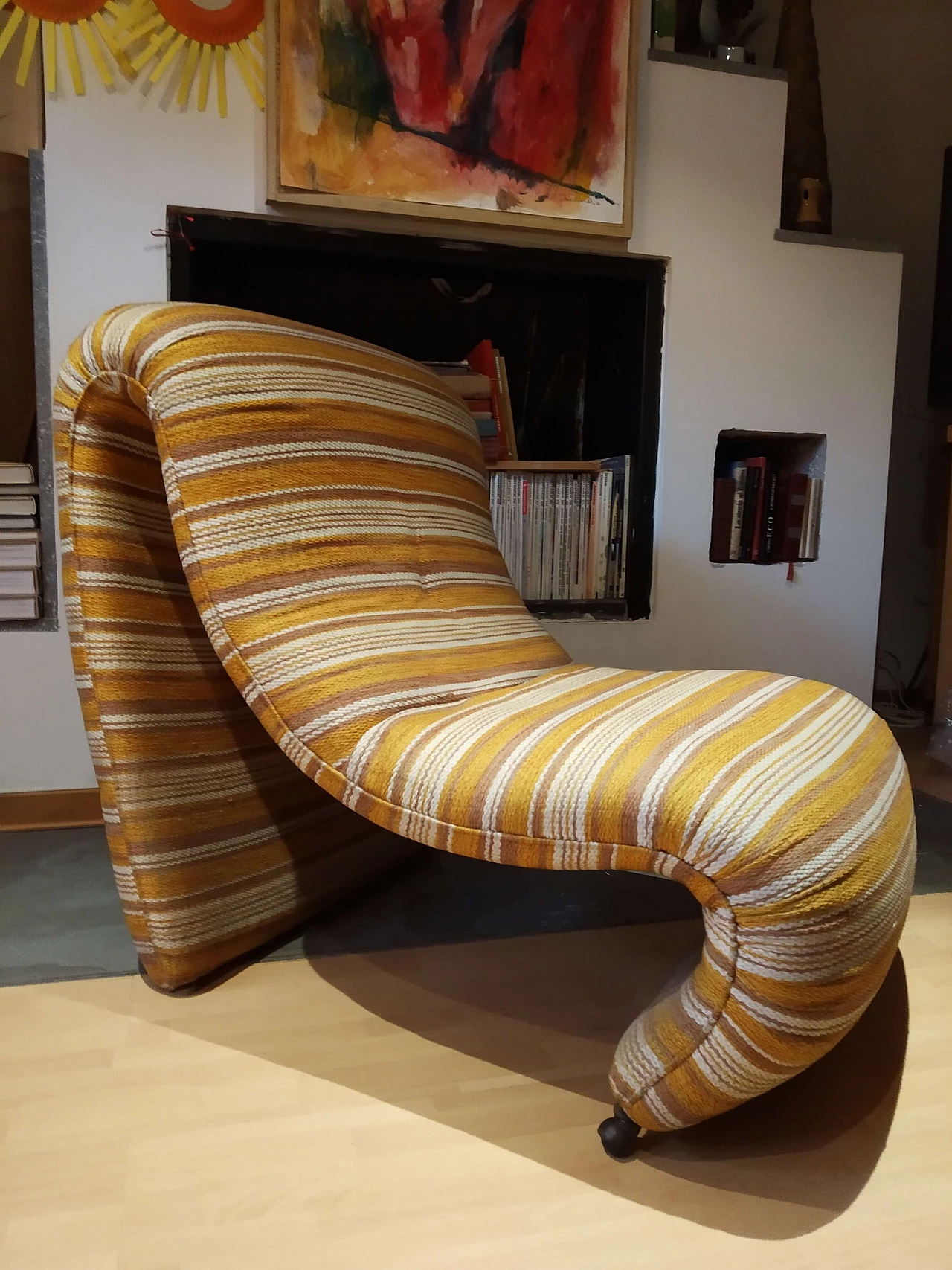 Bruco armchair upholstered in fabric, 1960s 1469198