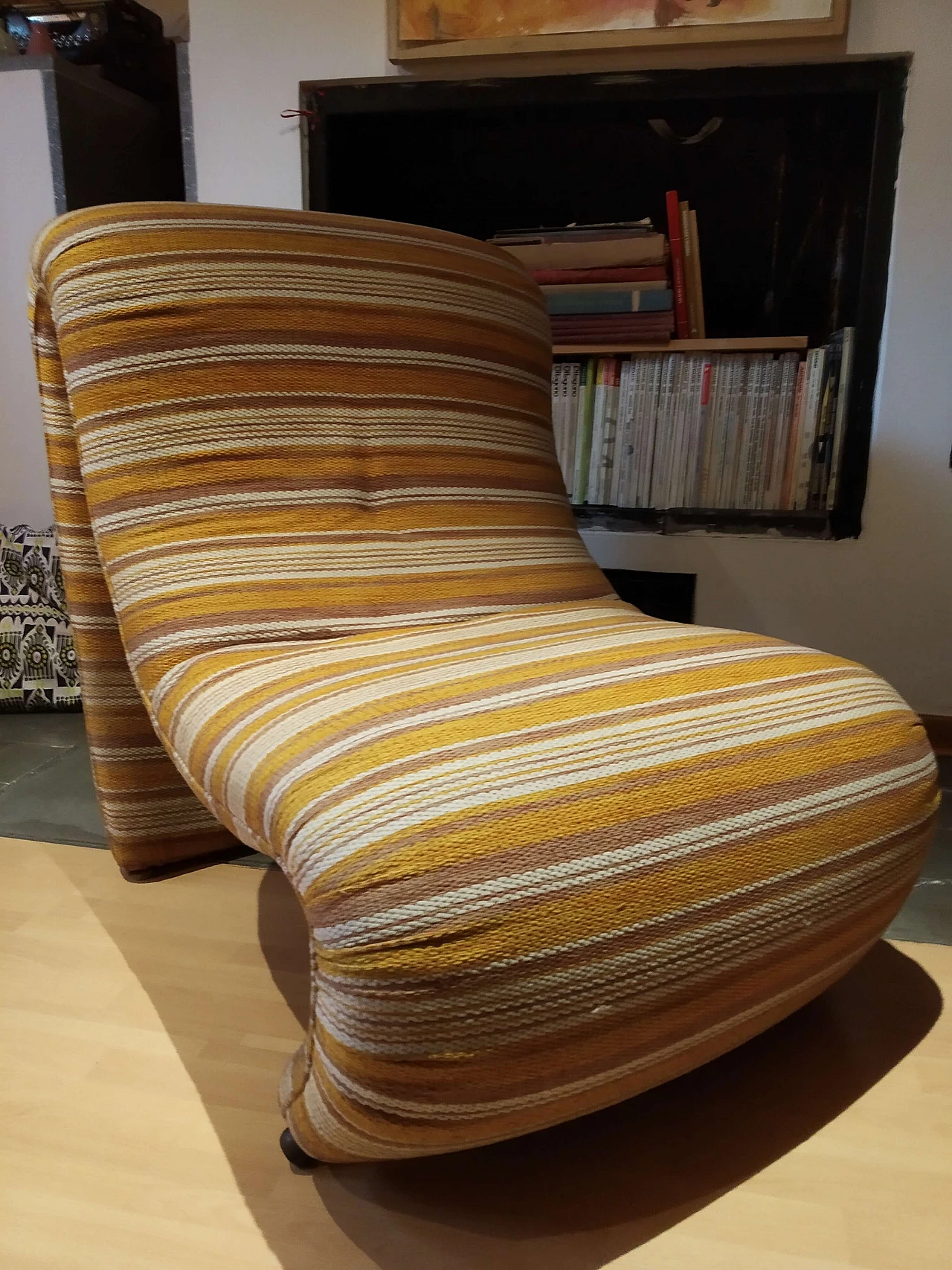 Bruco armchair upholstered in fabric, 1960s 1469210