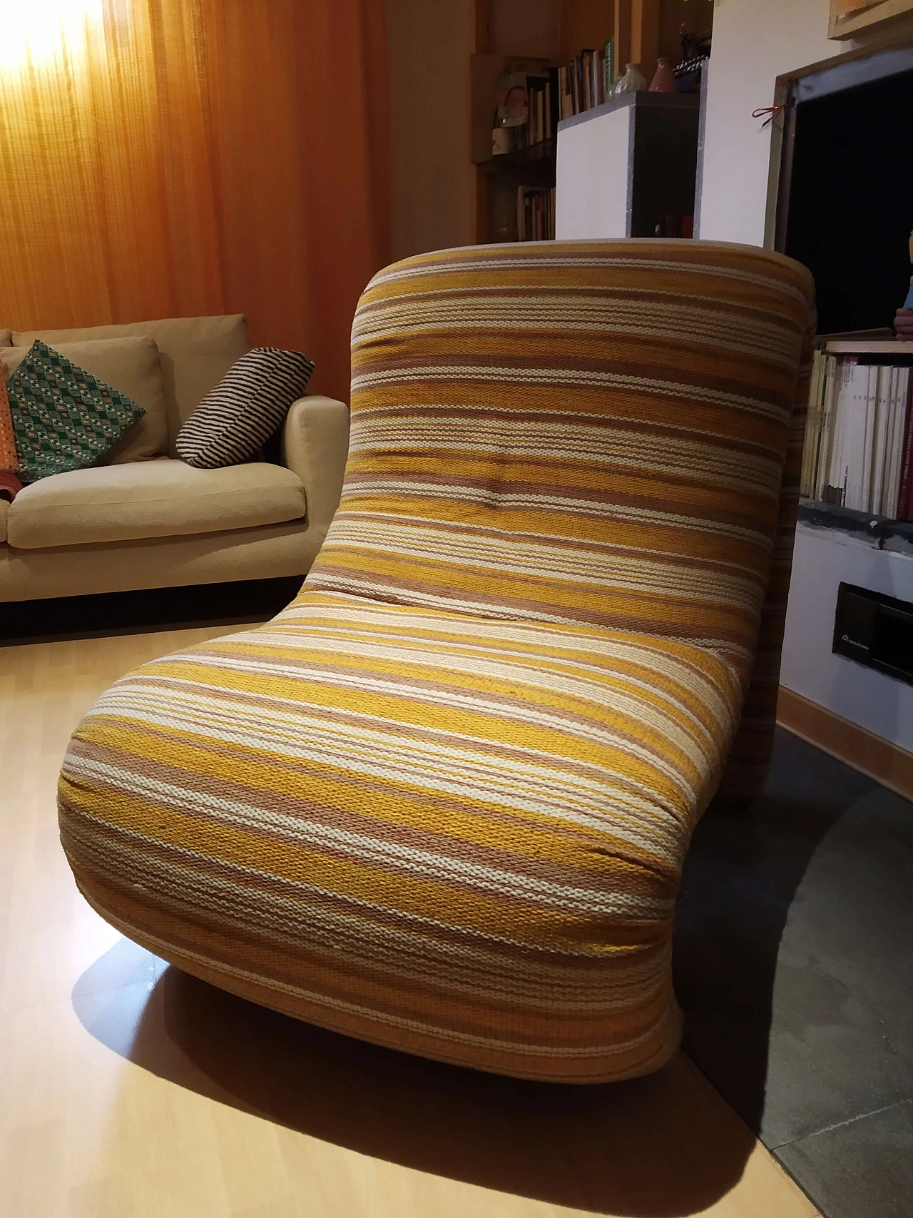 Bruco armchair upholstered in fabric, 1960s 1469211