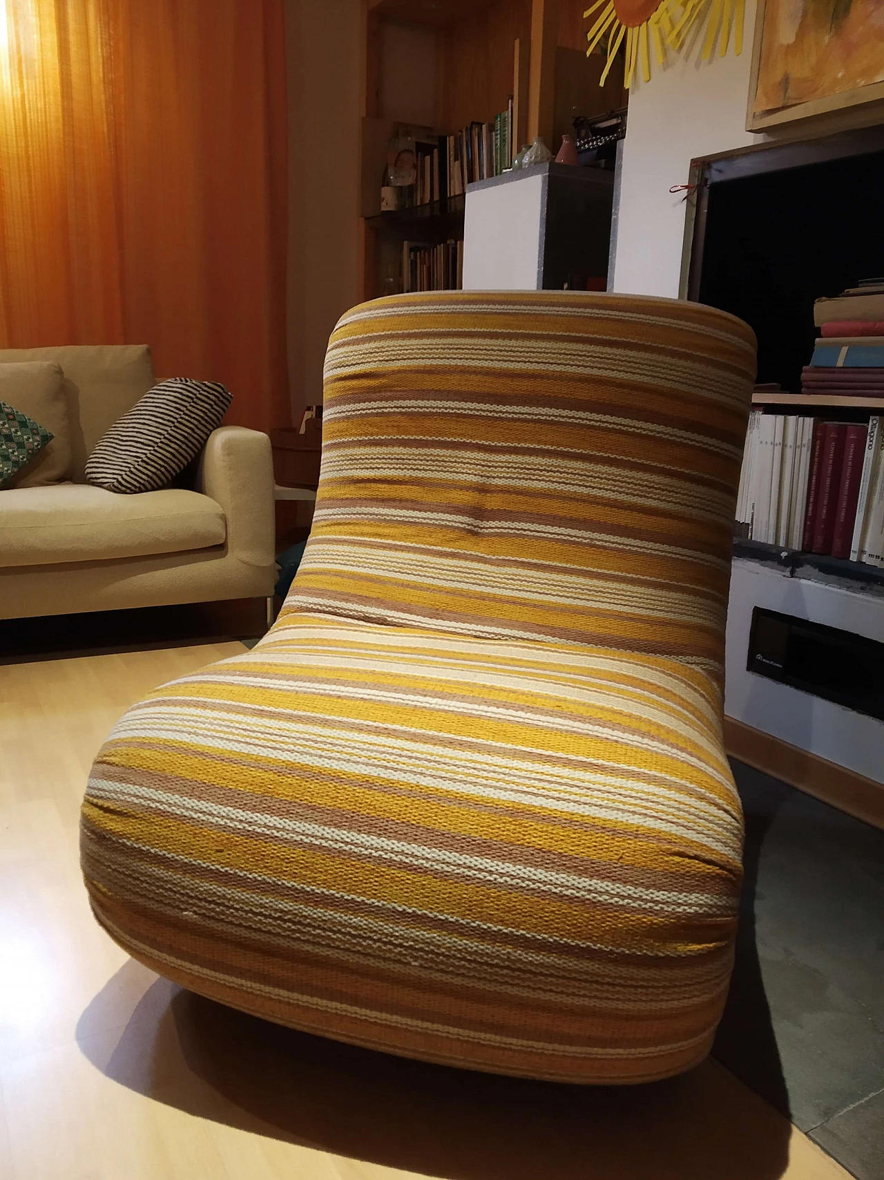 Bruco armchair upholstered in fabric, 1960s 1469212
