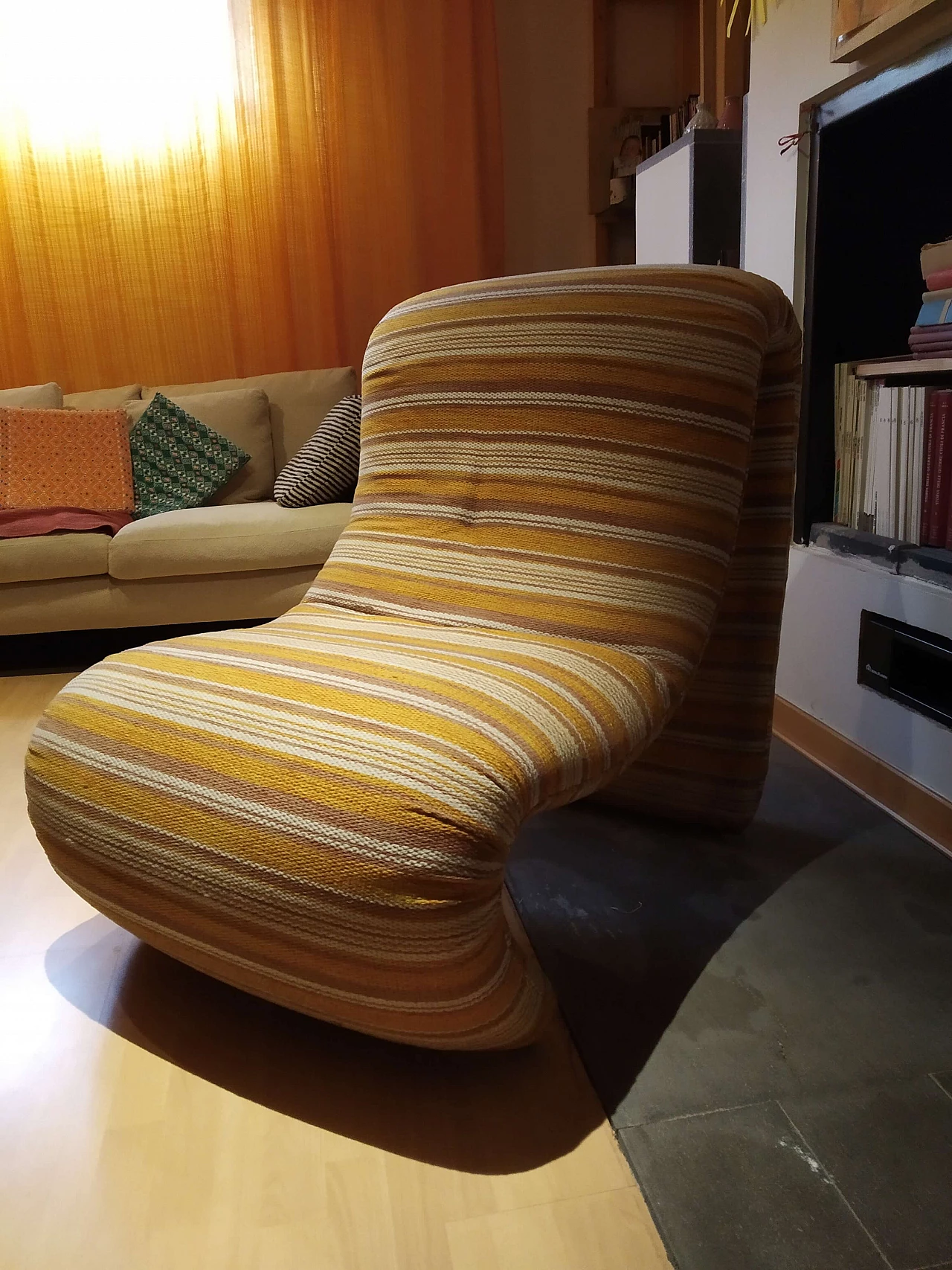 Bruco armchair upholstered in fabric, 1960s 1469213