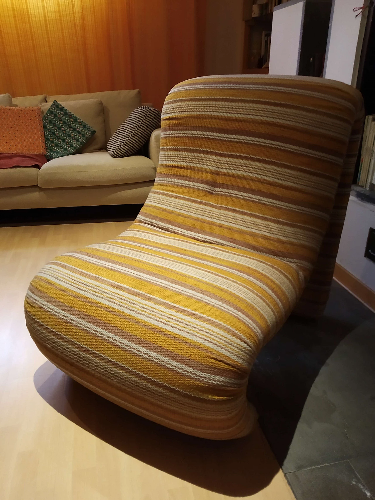 Bruco armchair upholstered in fabric, 1960s 1469214