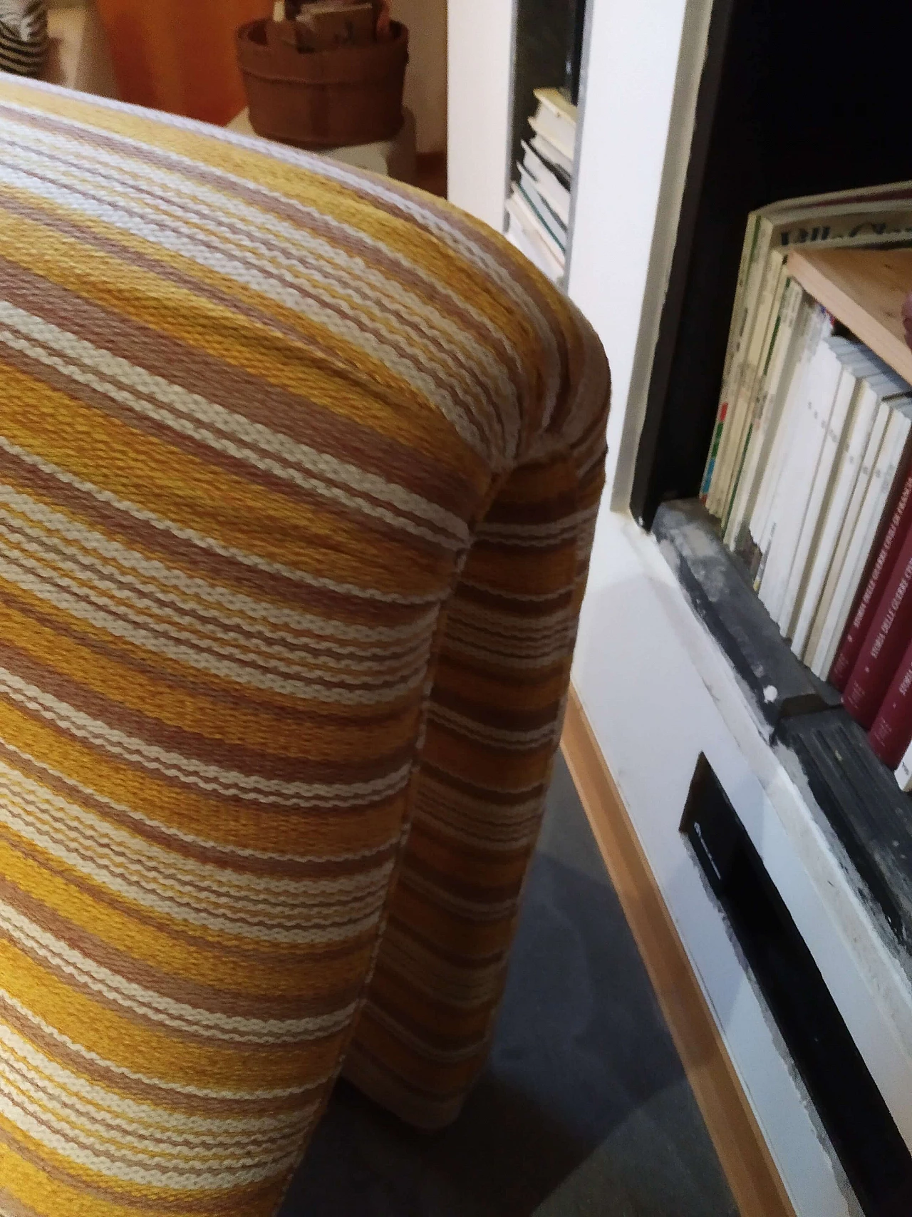 Poltrona Bruco rivestita in tessuto, anni '60 1469216