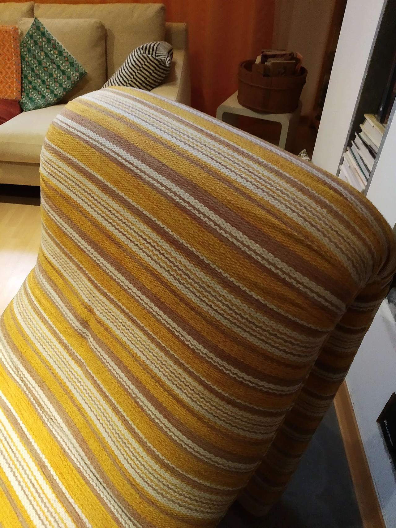 Poltrona Bruco rivestita in tessuto, anni '60 1469217