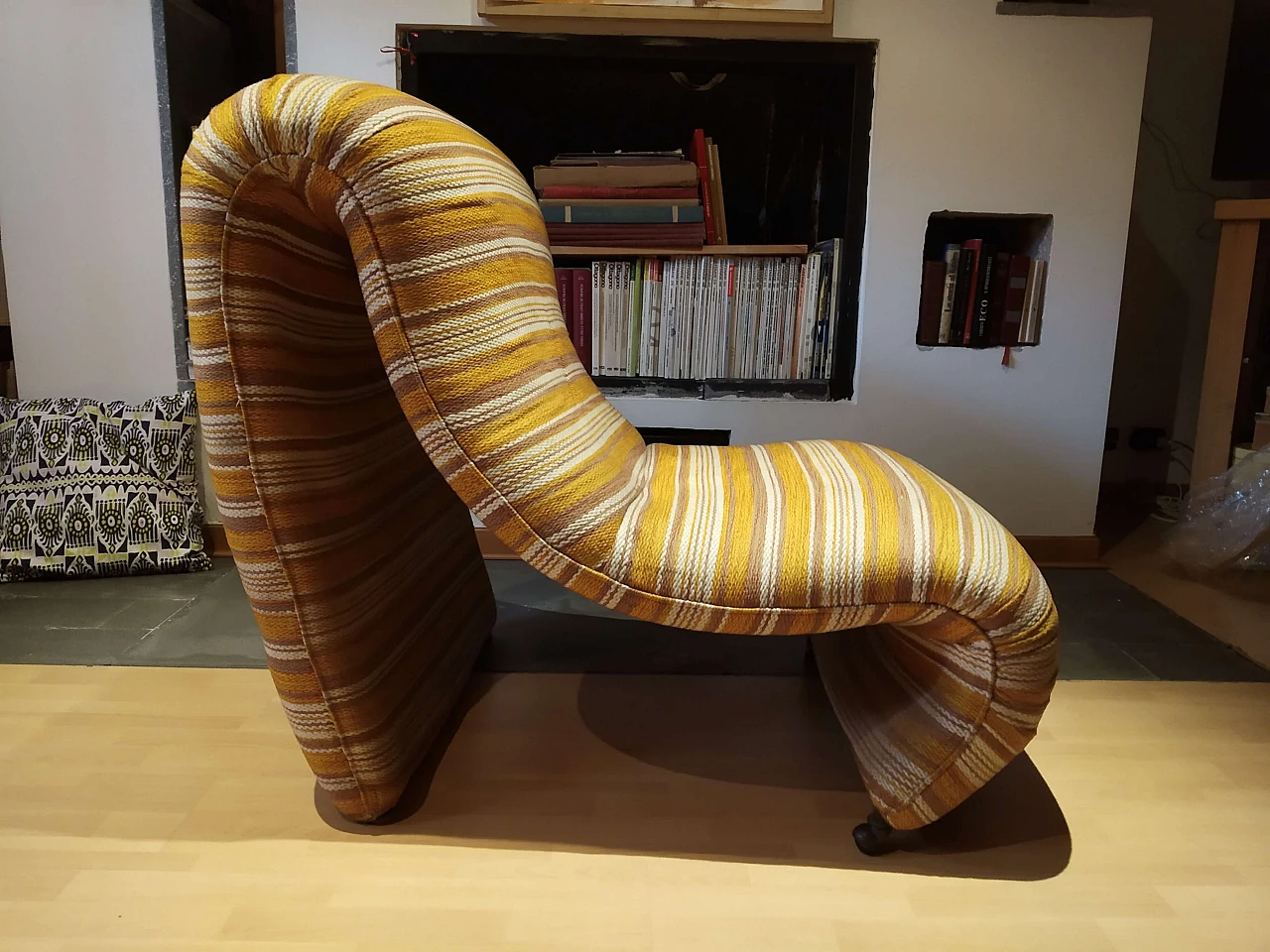 Bruco armchair upholstered in fabric, 1960s 1469226