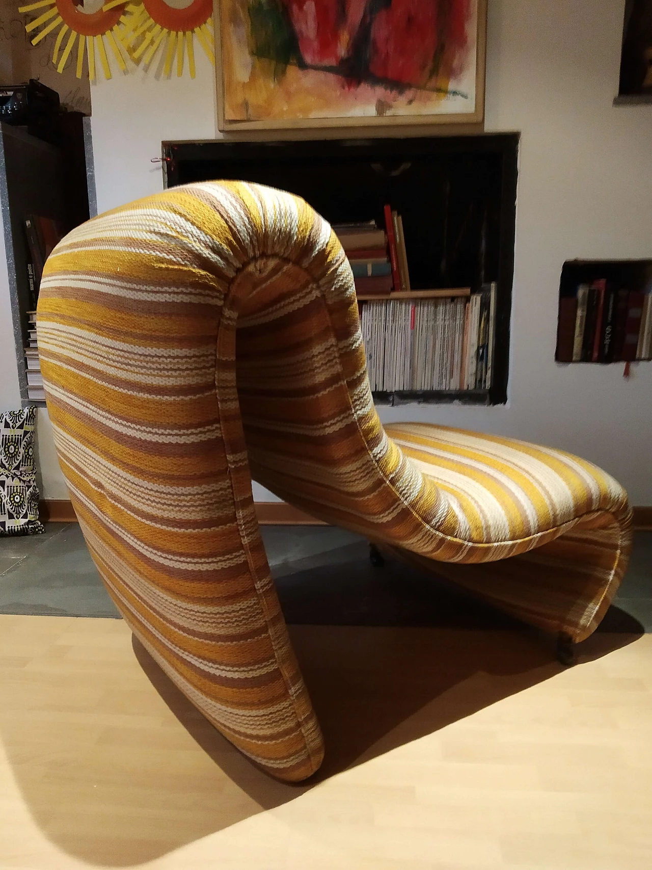 Bruco armchair upholstered in fabric, 1960s 1469240