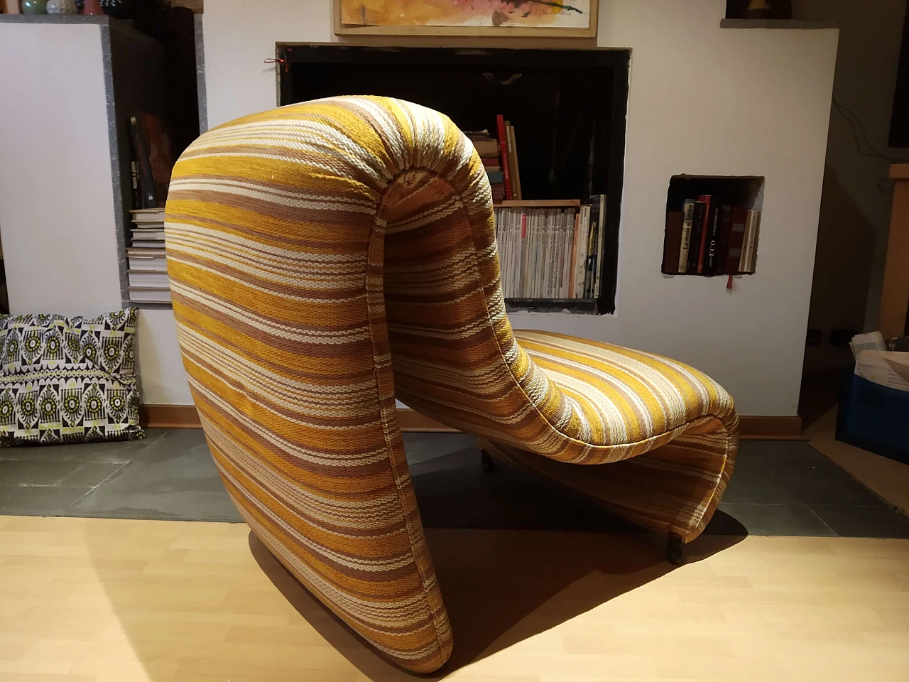 Bruco armchair upholstered in fabric, 1960s 1469241