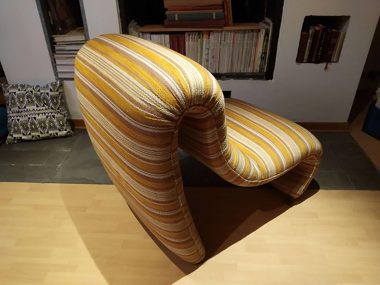 Bruco armchair upholstered in fabric, 1960s 1469242