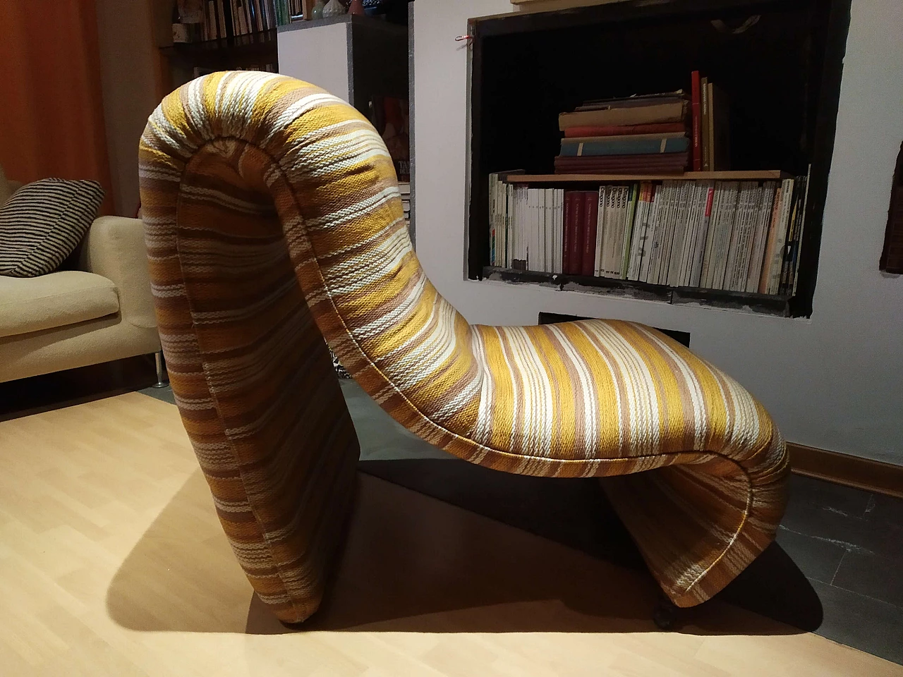 Bruco armchair upholstered in fabric, 1960s 1469244