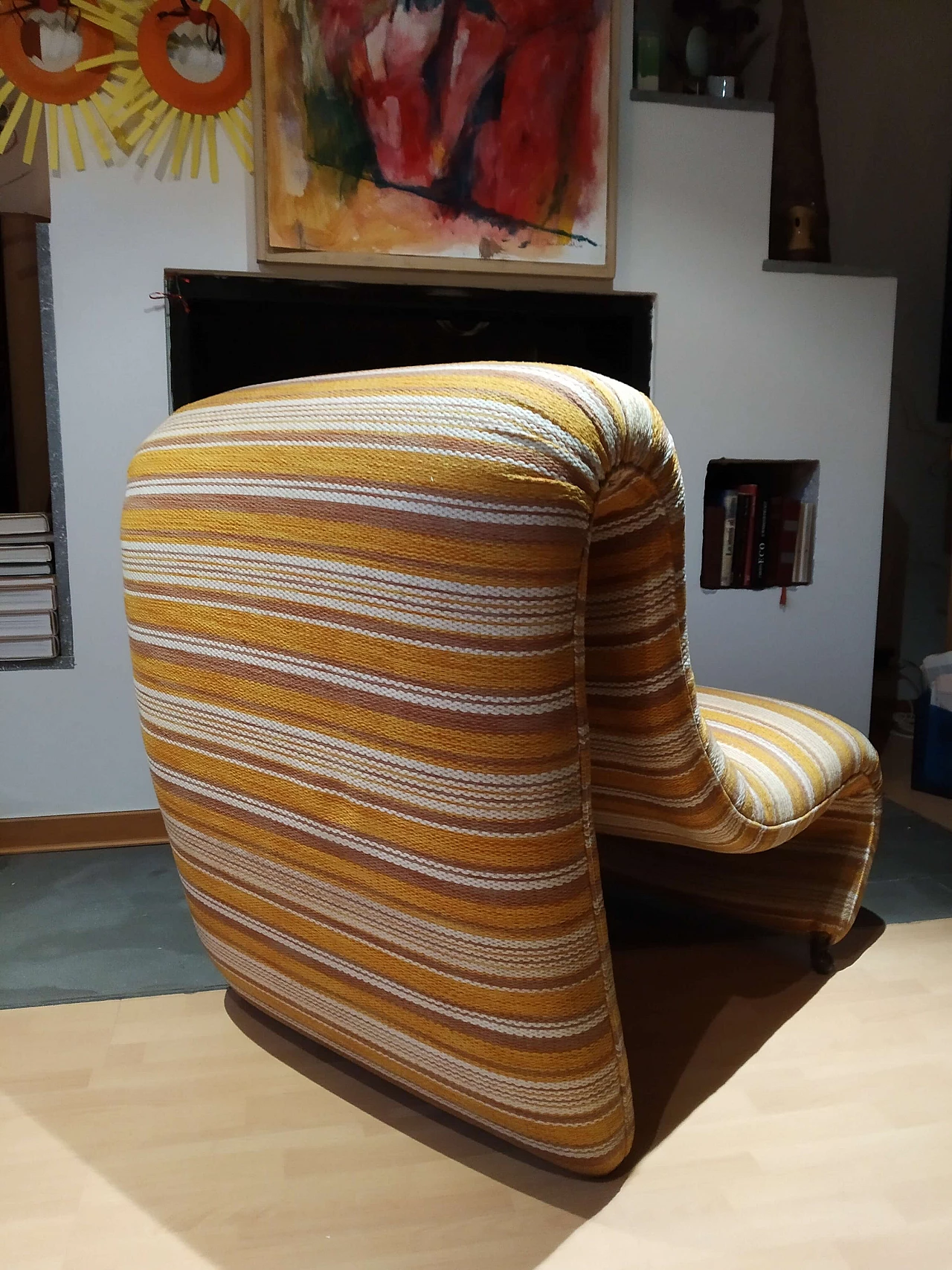 Bruco armchair upholstered in fabric, 1960s 1469247