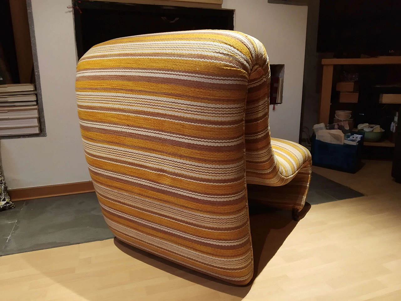 Bruco armchair upholstered in fabric, 1960s 1469248