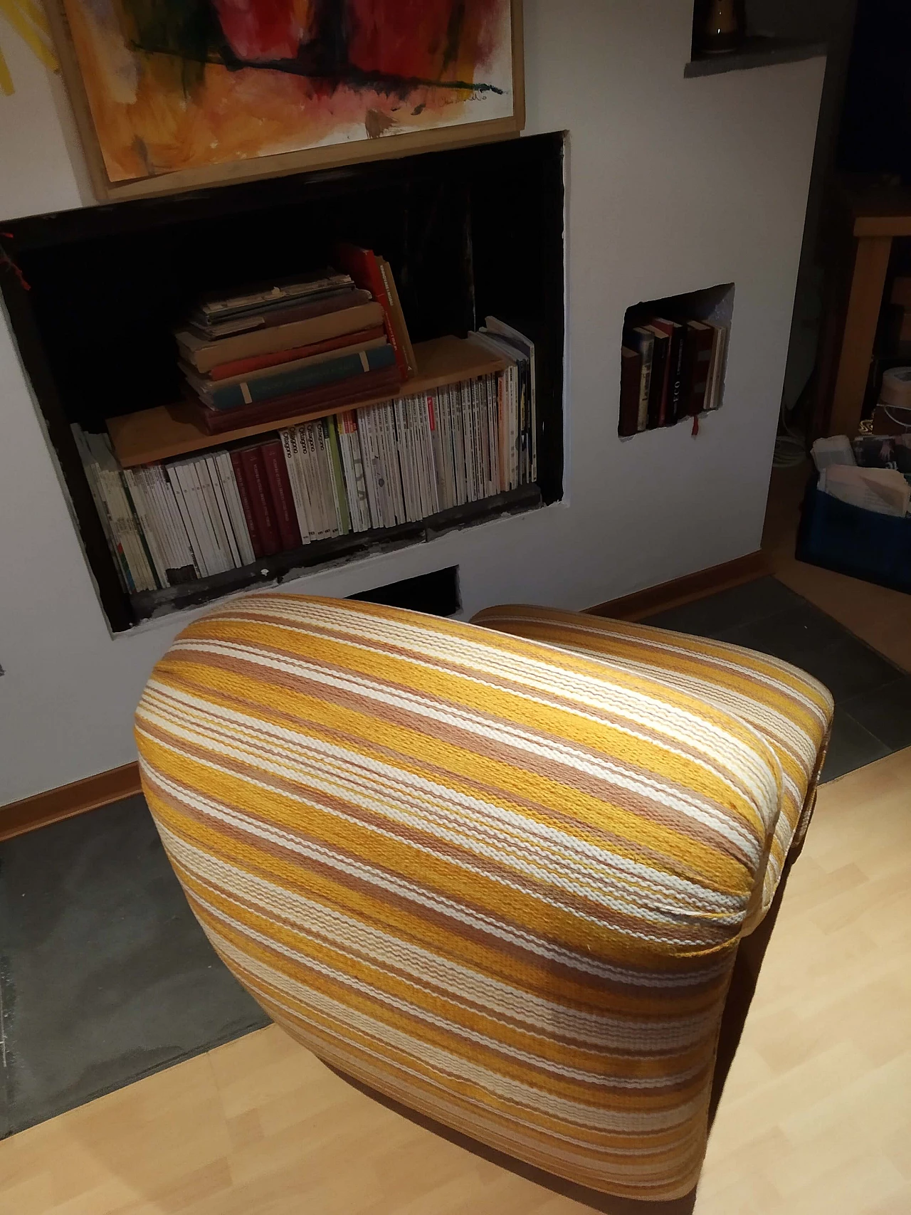 Poltrona Bruco rivestita in tessuto, anni '60 1469249