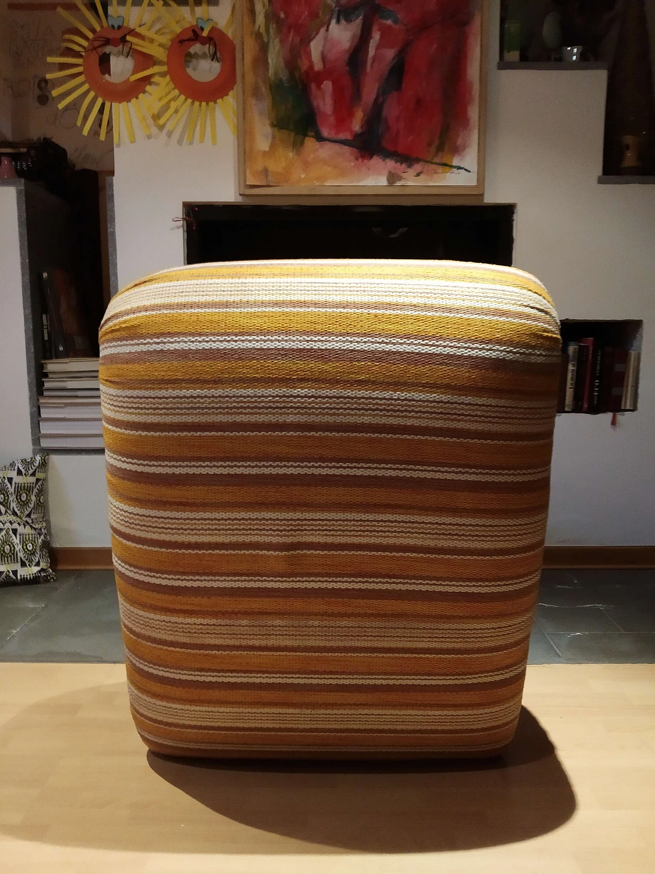 Poltrona Bruco rivestita in tessuto, anni '60 1469250