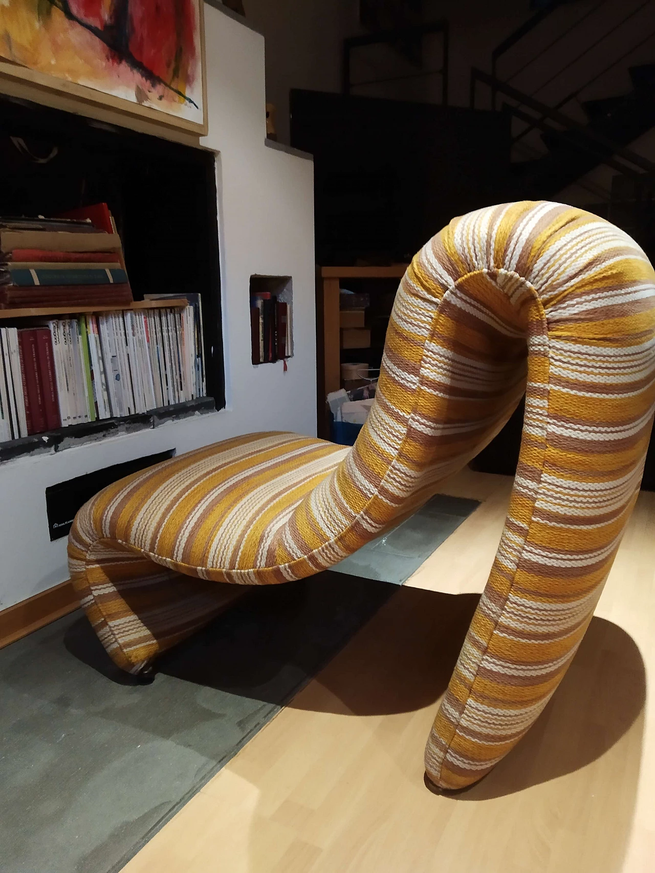 Poltrona Bruco rivestita in tessuto, anni '60 1469255