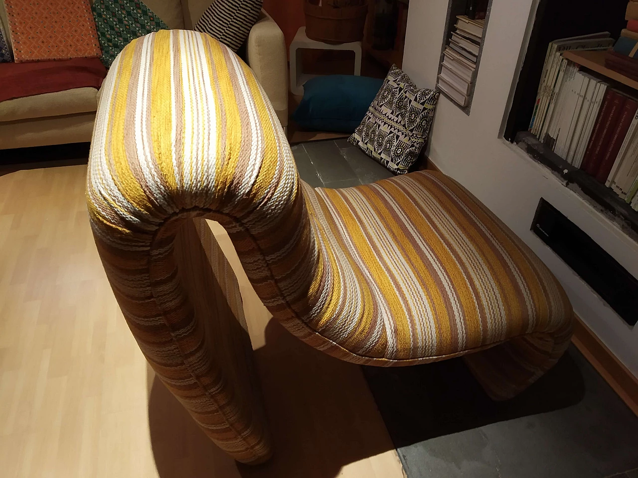 Bruco armchair upholstered in fabric, 1960s 1469262