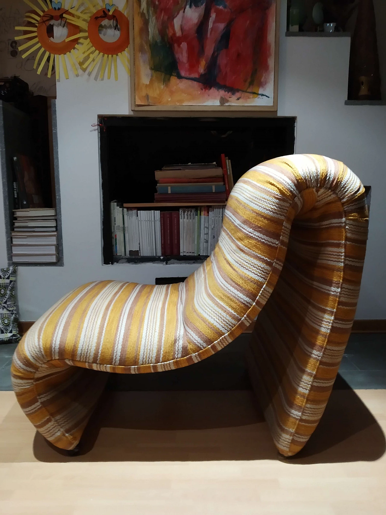 Bruco armchair upholstered in fabric, 1960s 1469270