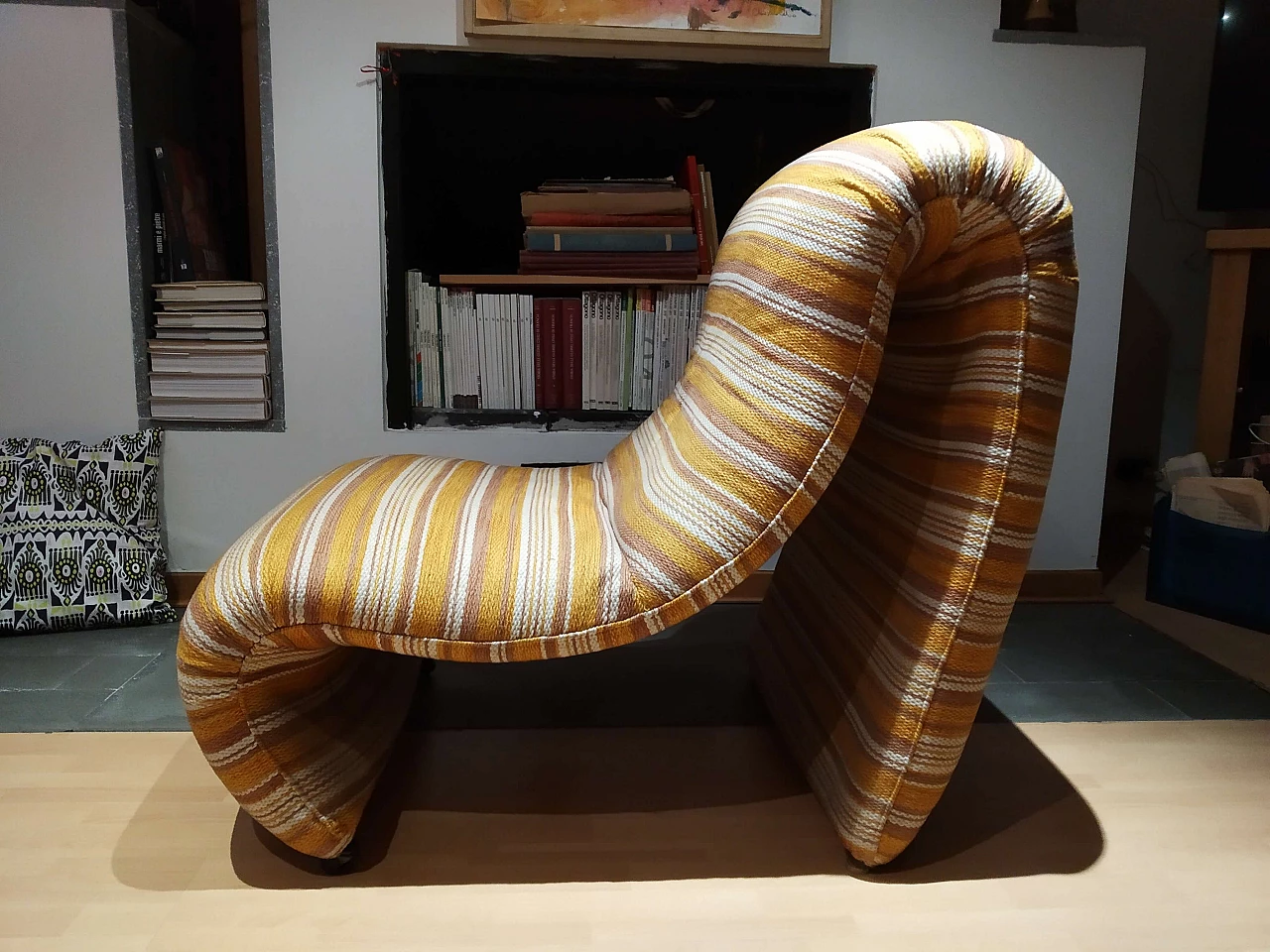Bruco armchair upholstered in fabric, 1960s 1469271