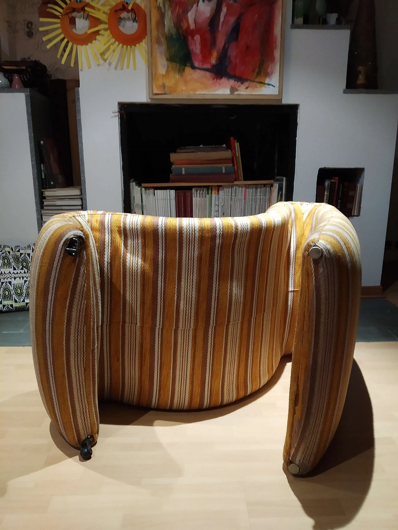 Bruco armchair upholstered in fabric, 1960s 1469285