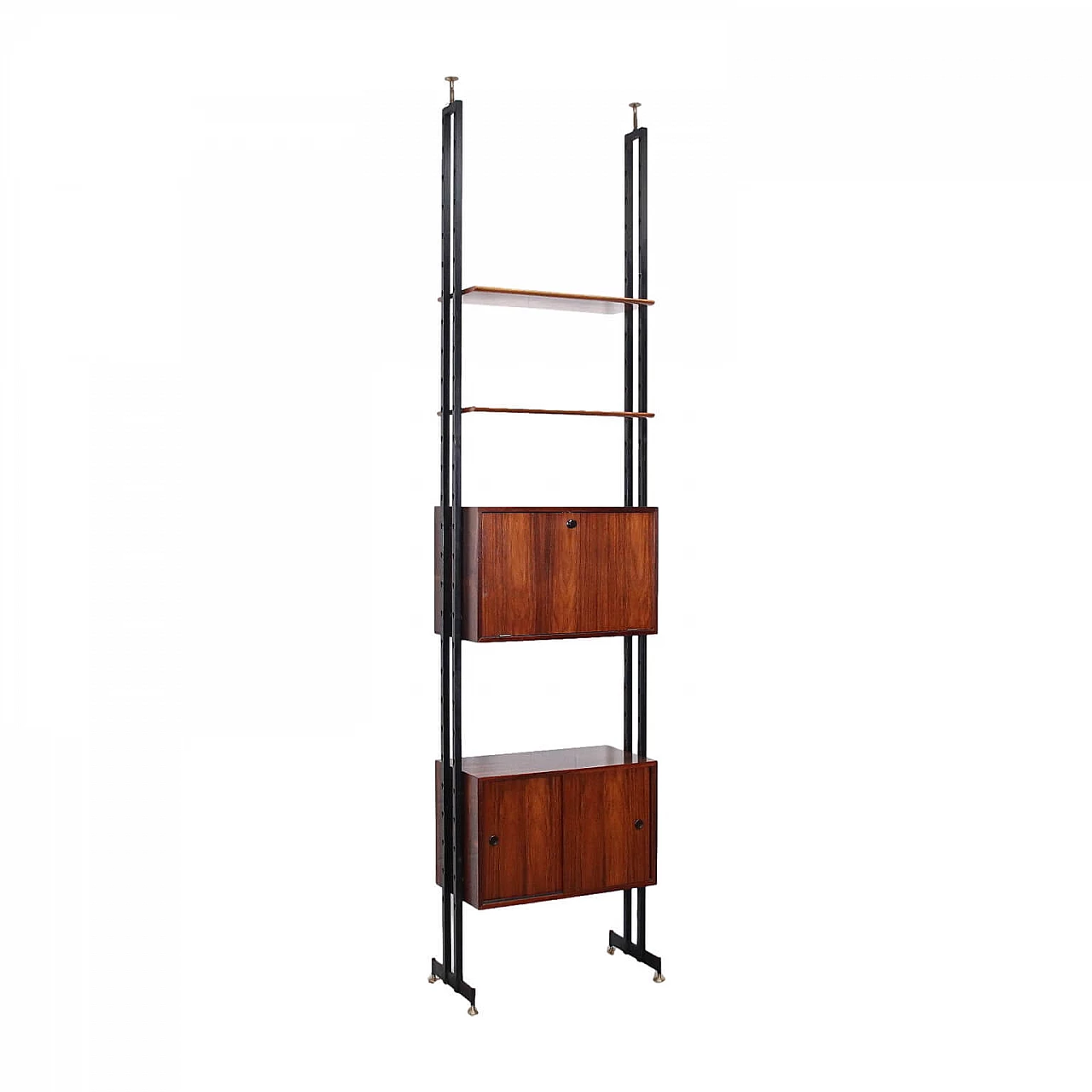Libreria cielo terra in palissandro e metallo, anni '60 1469506