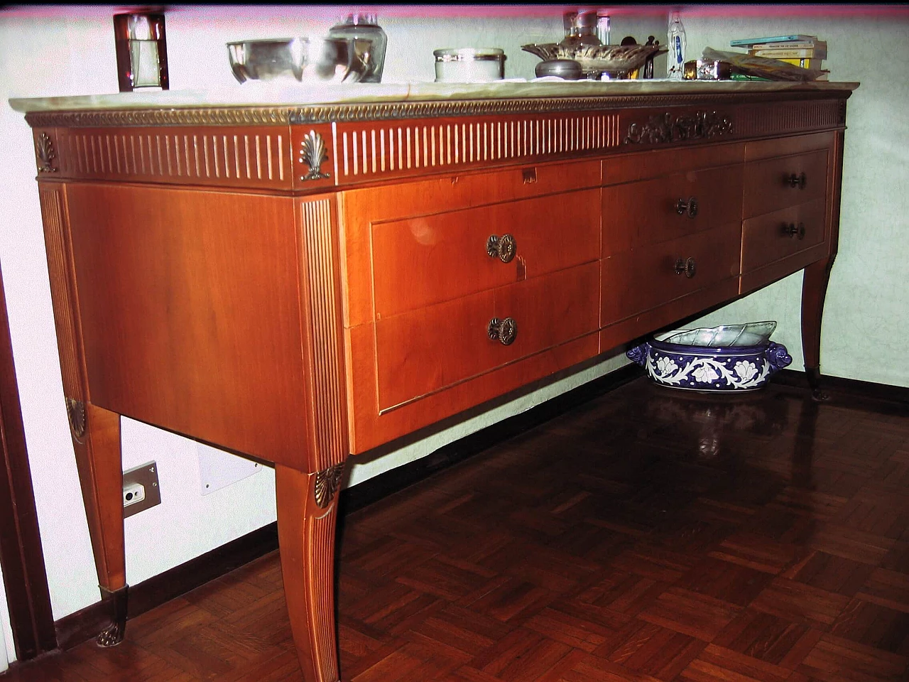 Dresser with 6 drawers and marble top, 1960s 1469751