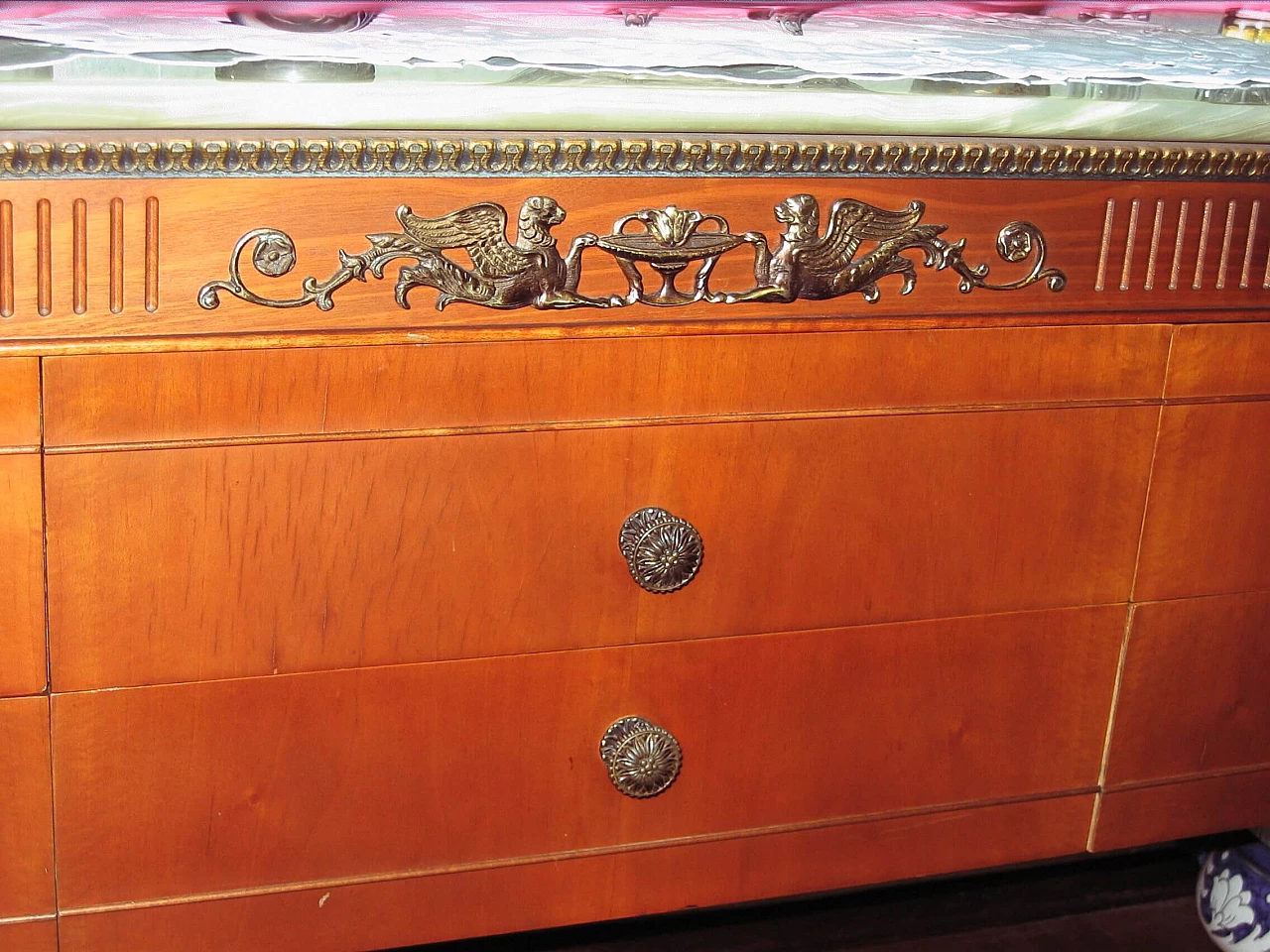 Dresser with 6 drawers and marble top, 1960s 1469752