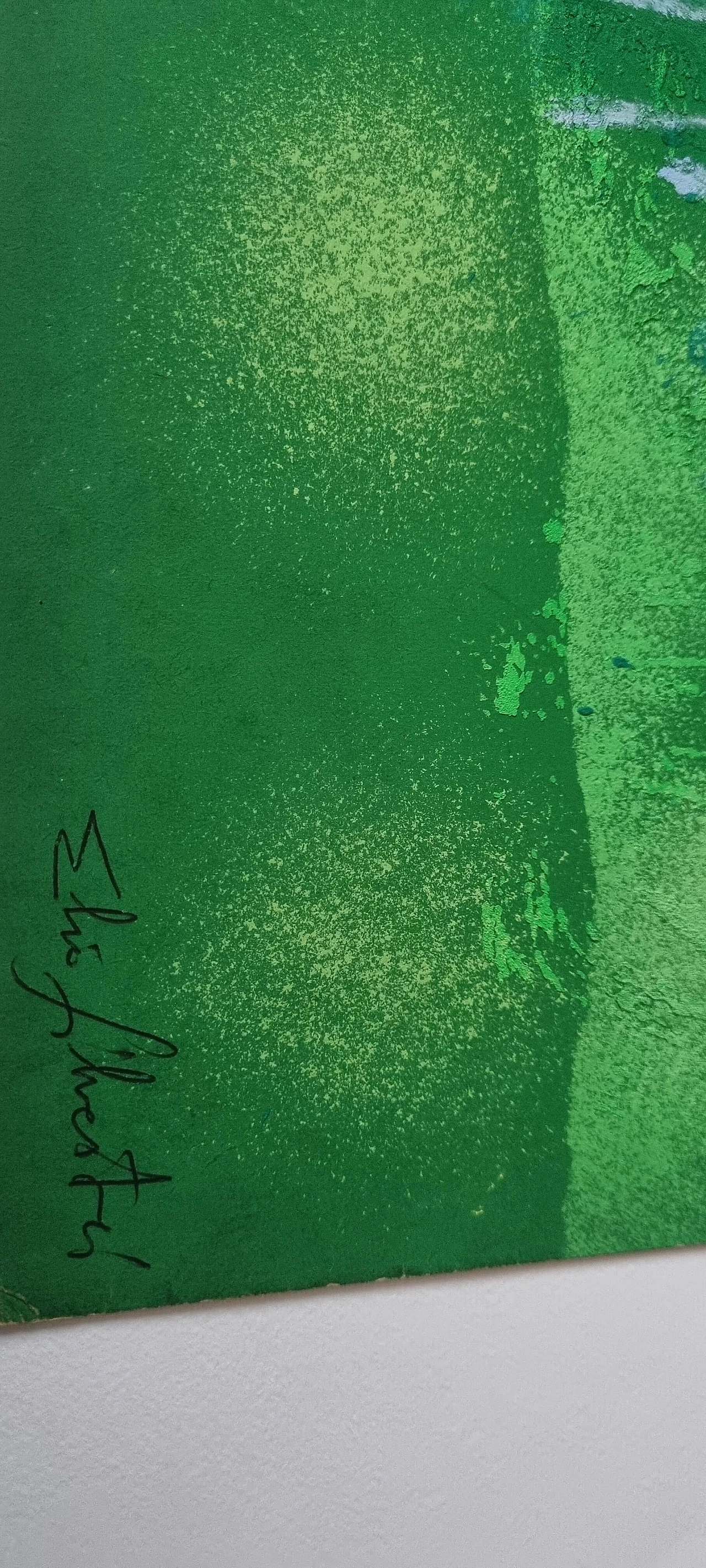 Tempera on cardboard Meadow and purple forest by Elio Silvestri, 1960s 1469847