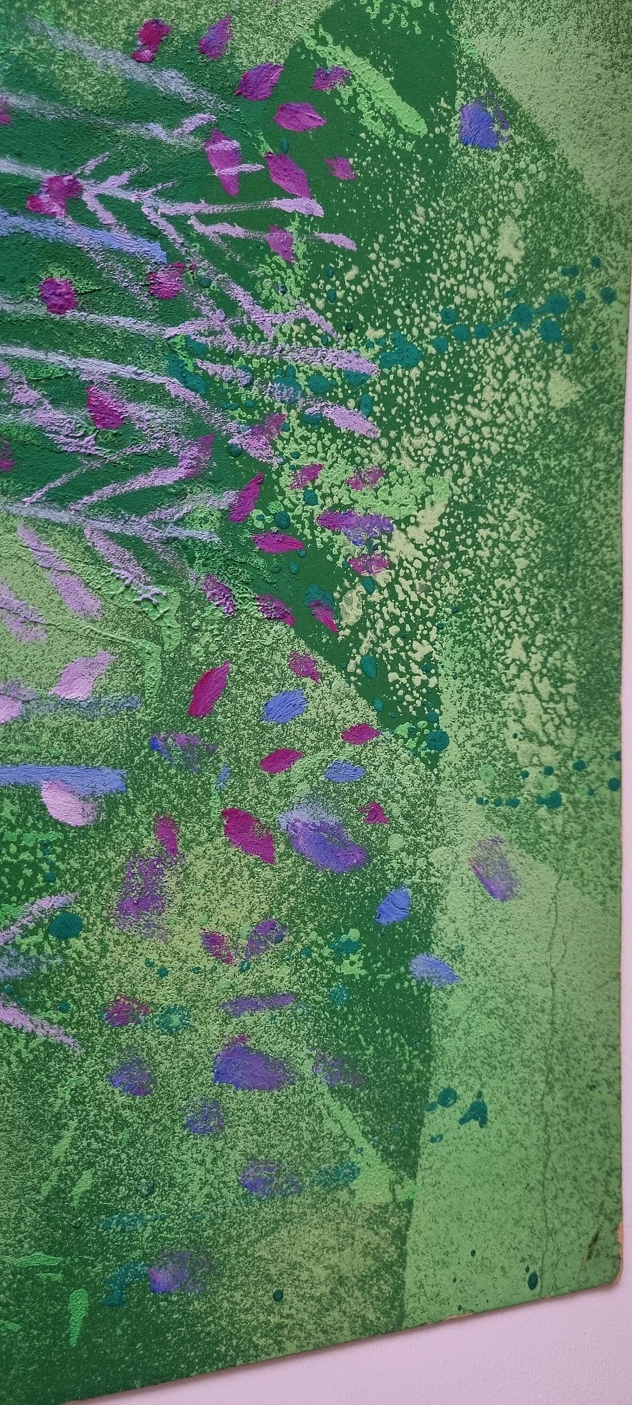 Tempera on cardboard Meadow and purple forest by Elio Silvestri, 1960s 1469848