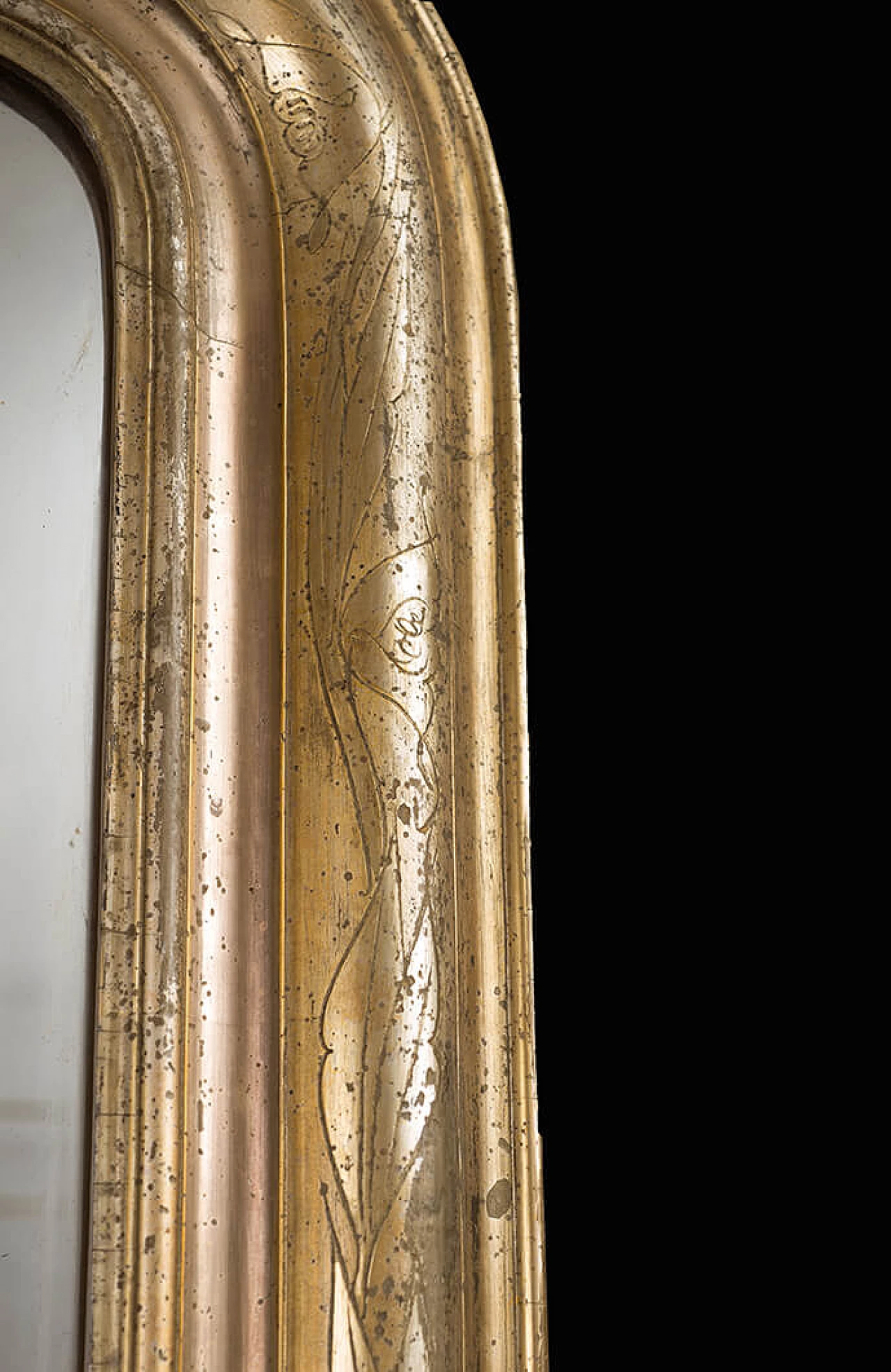 Specchiera in stile Napoleone III in legno dorato, del '800 1469880