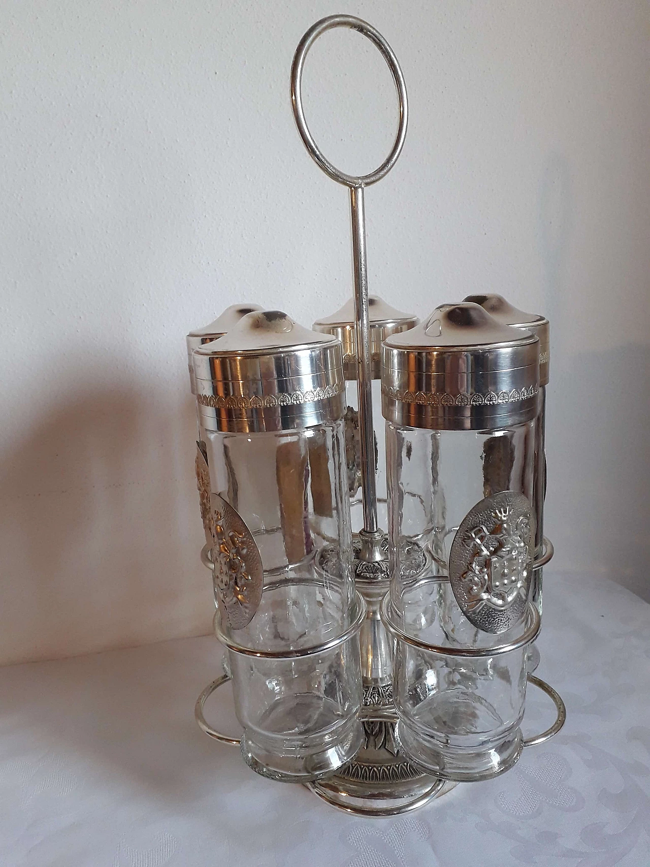 Toschi glass and silver containers for fruit in alcohol, 1960s 1470196